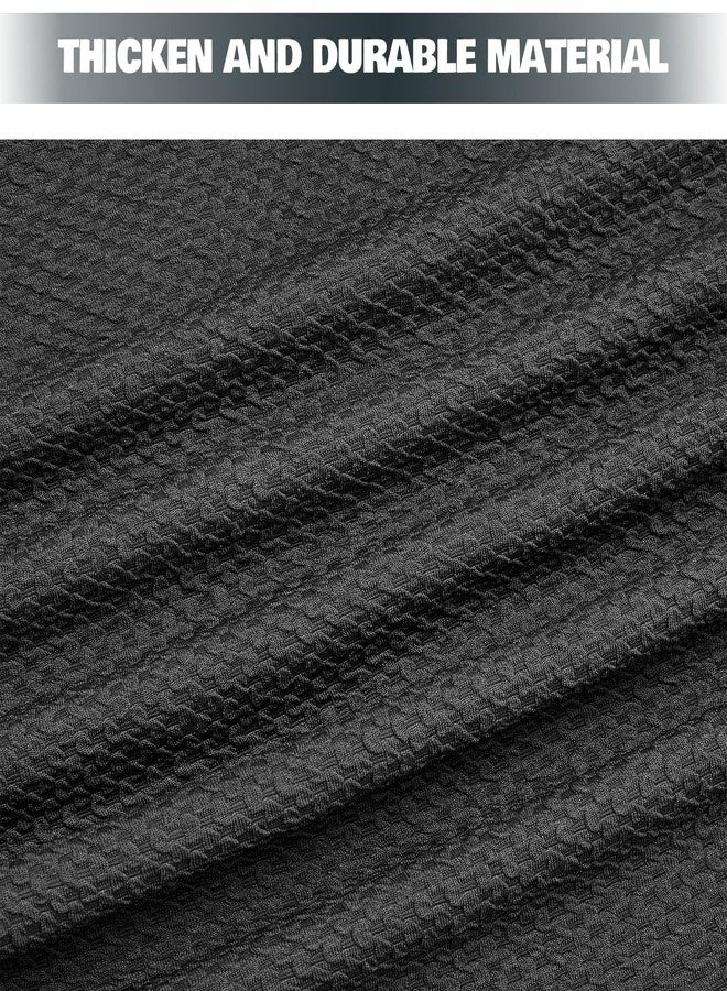 NeColorLife غطاء عثماني مربع من قماش الجاكار من NeColorLife، غطاء عثماني سميك قابل للتمدد، غطاء مسند قدم مناسب للعثمانيات المربعة والمستطيلة كبيرة الحجم، مقاس كبير، أسود - Image 3